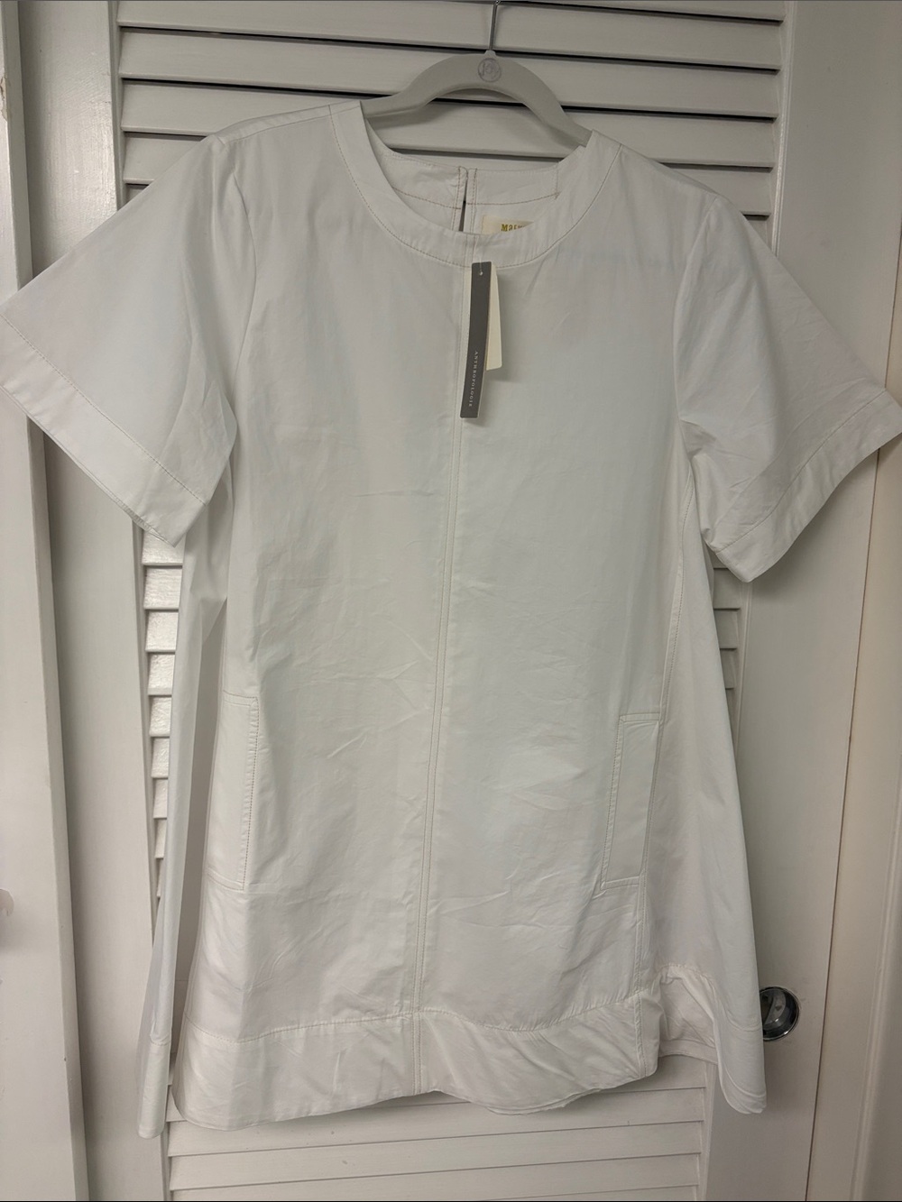 Women’s Anthropologie White Short-Sleeve A-Line Dress NWT